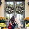 Handmade Fall Hydrangea Pumpkin Wreath with Eucalyptus Leaf Berry for Front Door
